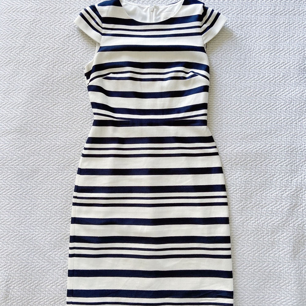 J. Crew Blue and white striped dress size 2
